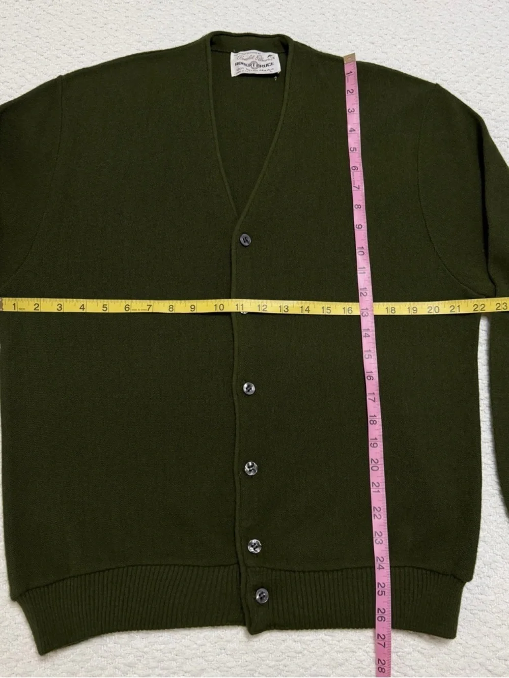 Robert Bruce Arnold Palmer Green Sweater Cardigan 100% Orlon Men’s Size Large